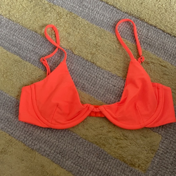 DANIELLE GUIZIO Lure Bikini Top in Neon Orange XS - Picture 5 of 7